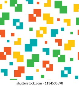 Pixel seamless vector colorful pattern