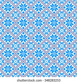 pixel, seamless, vector, modern snowflake pattern