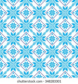 pixel, seamless, vector, modern snowflake pattern