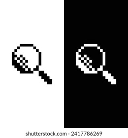 pixel Search Icon magnifier glasses sign company logo template 