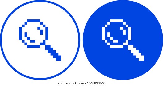 Pixel search icon. Vector illustration