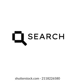 Pixel Search  simple logo design