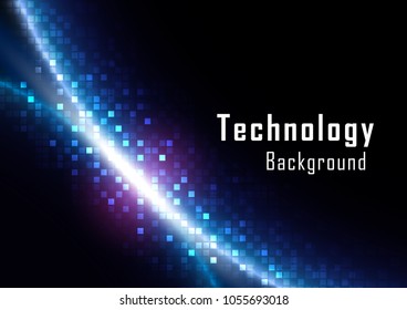 Pixel set on spherical light, Technology abstract, Sci-Fi and engineering concept, Vector illustration background, Backdrop, wallpaper, template.