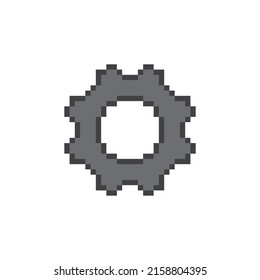 pixel settings icon.  Vector pixel art settings 8 bit logo for game
