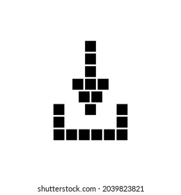 pixel shape download icon vector