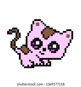 Pixel shaped cat