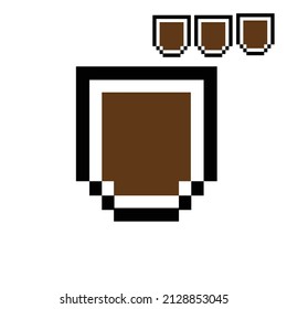 Pixel shaped shield icon illustration for war used for game icon