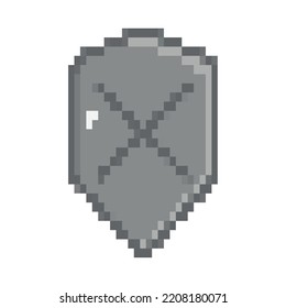 Pixel Shield Icon On White Background