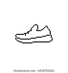 icono de los zapatos píxel.  Arte de píxeles vectores Sneakers logotipo de 8 bits para el juego