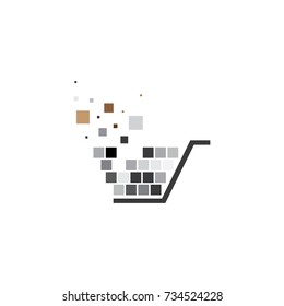 Pixel Shopping, digital shop logo, tech shop concept, technology logo template