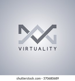 pixel sign symbol logo template