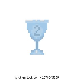 Pixel silver goblet for games and websites