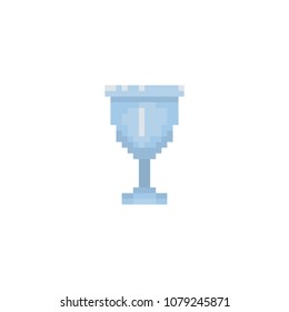 Pixel silver goblet for games and websites