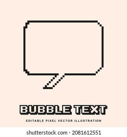 Pixel simple bubble text creative design icon vector illustration for video game asset, motion graphic and others