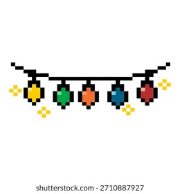 Pixel Single Line Colorful Light Garland