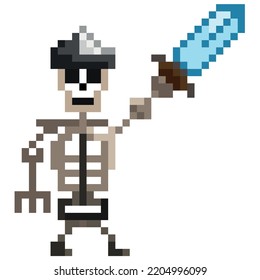 Pixel skeleton warrior for games and applications