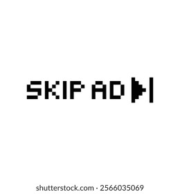 pixel skip ad icon vector pixel art skip  advertising for 8 bit game