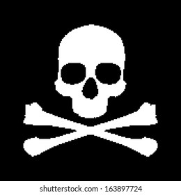 Pixel skull and bones