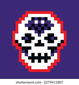 pixel skull, grunge vintage design t shirts
