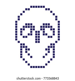Pixel Skull. Vector Object. Pixel Art Icon.