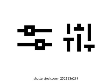 Symbol "Pixel-Schieberegler". Vektorsymbol-Design.