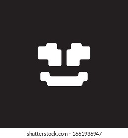 Pixel Smile on Black Background