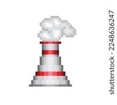 Pixel smokestack, vector illustration, energy theme