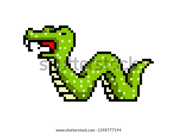 Pixel Snake Art 8 Bit Objects Stock Vector (Royalty Free) 1298777194 ...