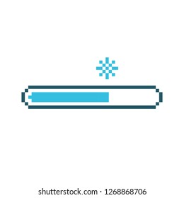 Pixel snow status/loading/like bar - isolated vector illustration