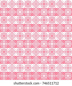 pixel snowflakes abstract christmas pattern