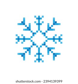icono de copos de nieve en píxeles.  Logo del copo de nieve de 8 bits para el juego