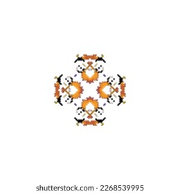 Copos de nieve de píxeles aislados sobre fondo blanco. Resumen, vector, ilustración.diseño para textura, tela, ropa, envoltura, alfombra. 