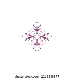 Pixel snowflakes isolated on white background.Abstract,vector,illustration.design for texture,fabric,clothing,wrapping,carpet. 