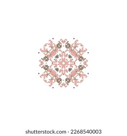 Copos de nieve de píxeles aislados sobre fondo blanco. Resumen, vector, ilustración.diseño para textura, tela, ropa, envoltura, alfombra. 
