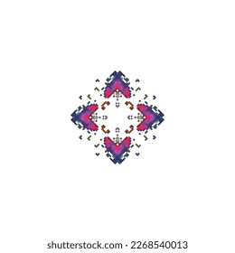 Pixel snowflakes isolated on white background.Abstract,vector,illustration.design for texture,fabric,clothing,wrapping,carpet. 