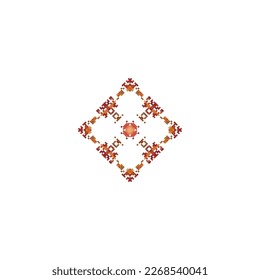Pixel snowflakes isolated on white background.Abstract,vector,illustration.design for texture,fabric,clothing,wrapping,carpet. 