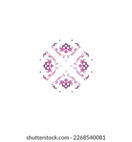 Copos de nieve de píxeles aislados sobre fondo blanco. Resumen, vector, ilustración.diseño para textura, tela, ropa, envoltura, alfombra. 