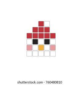 PIXEL SNOWMAN ICON. NEW YEAR ICON SET
