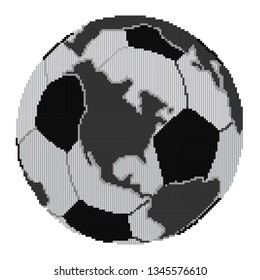 Pixel soccer ball globe with Soccer ball globe with continents