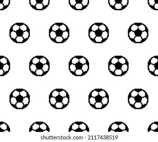 pixel socer ball background Seamless. Football  texture pattern vector 