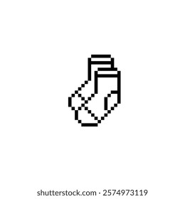 pixel socks icon. Vector pixel art stocking 8 bit for game company logo template 
