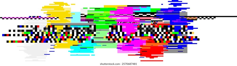 Pixel sorting effect creating an abstract glitch art background with horizontal lines and vibrant colors, ideal for digital art projects, websites or presentations