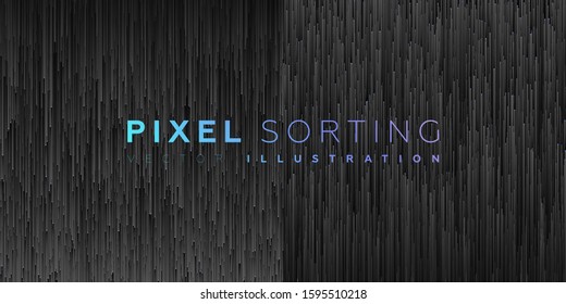 Pixel sorting glitch art style. Minimal background with gradient color lines. Geometric trendy design for poster, technology it presentation, placard and banner. Eps10 vector illustration