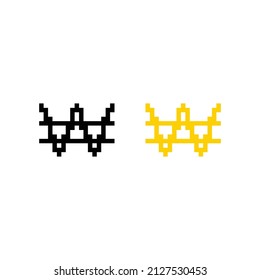 pixel  South Korean Won icon  pixel art money sign for 8 bit game