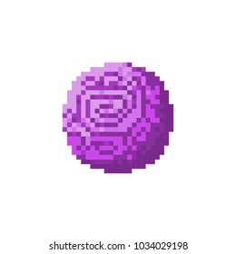 Pixel space sphere with ornament for games and websites