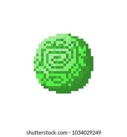 Pixel space sphere with ornament for games and websites