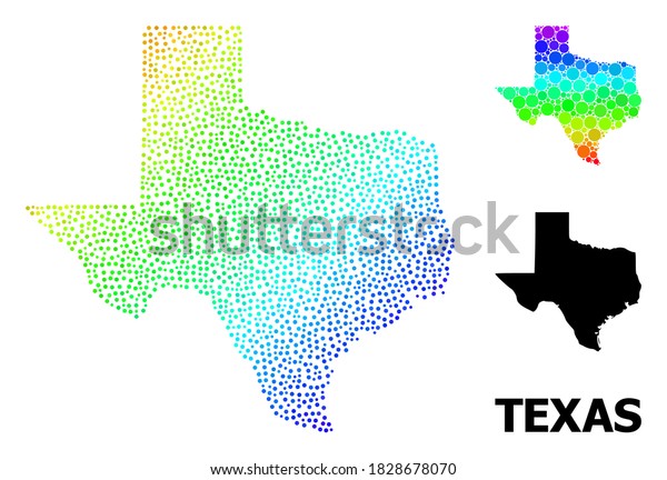 Pixel Spectral Monochrome Map Texas State Stock Vector (Royalty Free ...