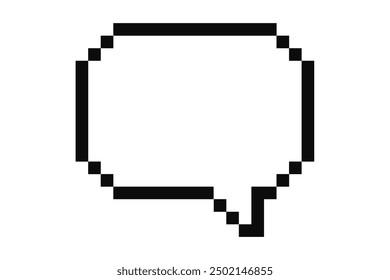 Pixel speech bubble cloud 8 bit y2k digital retro message. Game talk box, comment.b Text frame, border. 80s, 90s computer games.