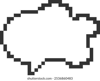 Pixel Speech Bubble Cloud Vector Illustration