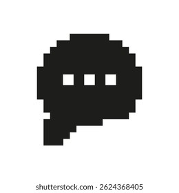 Pixel Speech Bubble Icon. Communication And Messaging Symbol. Digital Interaction And Online Chat Representation. Isolated Vector Illustration.